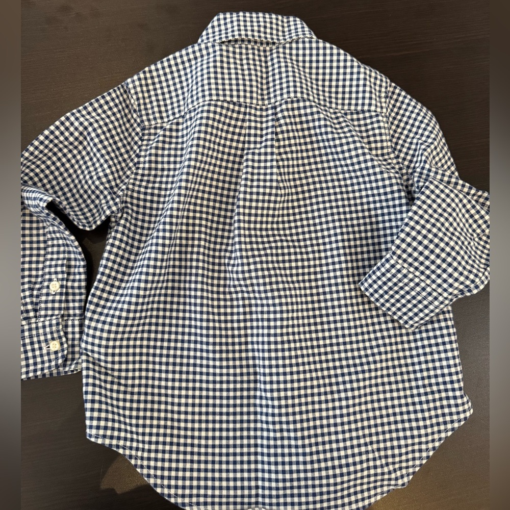 Ralph Lauren Navy and White Checkered Shirt - Picture 3 of 3